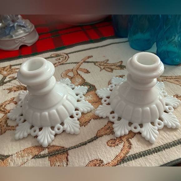 Vintage Westmoreland White Decorative Candle Holders